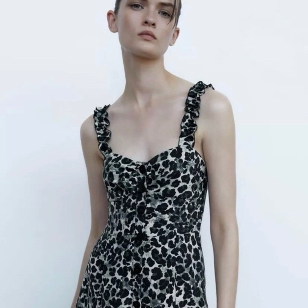 Zara Animal Print maxi/midi Dress size S
